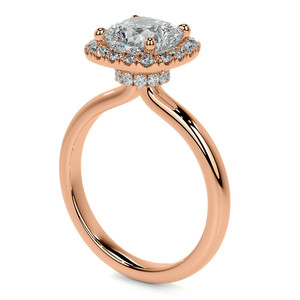 Bague de fiançailles Gema par Creative Natural en or massif 18 carats avec halo de diamants de laboratoire, certifiée IGI, pour femmes et jeunes filles - Product Image 3