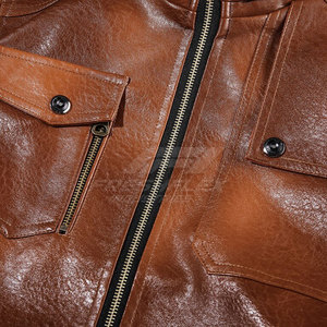 Hot Selling New Fashion <b>Men's</b> Winter <b>Leather</b> <b>Jacket</b> Stand Collar Windproof Breathable Customizable Wholesale Made in Pakistan - Product Image 3