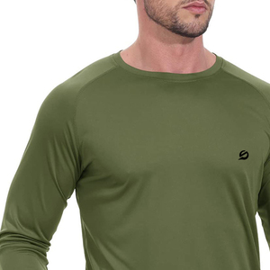 Camiseta de Manga Larga Lisa de Alta Calidad para Hombre, Poliéster/Algodón, Antiarrugas, Secado Rápido, Transpirable - Product Image 3