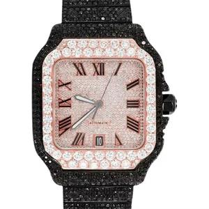 Reloj de Diamantes VVS1 de Acero Inoxidable de Lujo para Hombre, con Diamante Redondo Blanco Brillante de Moissanita VVS, Colección Hip Hop, Ideal para Regalo - Product Image 1
