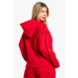 Hoodies roses personnalisés pour femmes, en coton, tissu uni de haute qualité, demi-zip, fabricants de hoodies - Product Image 6