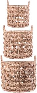 Wholesale Natural Open Weave Water Hyacinth <b>Basket</b> Handcrafted Storage Laundry <b>Hamper</b> with Sturdy Handles Eco Friendly Bulk - Product Image 3