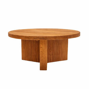 โต๊ะกาแฟไม้สักแท้ แข็งแรง ทนทาน สไตล์มินิมอล ขายดี โต๊ะกลาง ขาสามขาแบบร่อง ดีไซน์ทันสมัย เหมาะสำหรับบ้านสไตล์ฟาร์มเฮาส์ อพาร์ทเมนท์ และห้องนั่งเล่น - Product Image 2