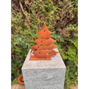 Décoration de Noël rustique : Arbre de Noël et rennes en métal pour jardin et maison – Ornements décoratifs - Product Image 1