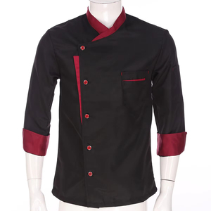 Veste de chef blanche pour homme, manches longues, en coton, boutonnée, pour uniformes de restaurant et de bar - Product Image 5
