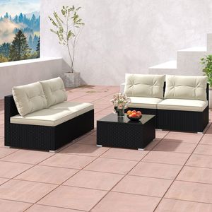 Set di mobili da giardino da 5 pezzi con cuscini e tavolino da caffè - Product Image 6
