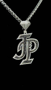 จี้เพชรสองสีขาวและดำแบบกำหนดเองจี้เงินแท้925จี้ตัวอักษรฮิปฮอปเครื่องประดับจี้รูปเพชร - Product Image 2