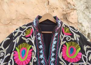 Chaqueta Corta 2026 para Mujer, Estilo Bohemio, Boho, Gitano, para Primavera, Festival, Regalo Especial, Atractiva y de Alta Calidad, Bordada a Mano con Diseño Suzani - Product Image 5