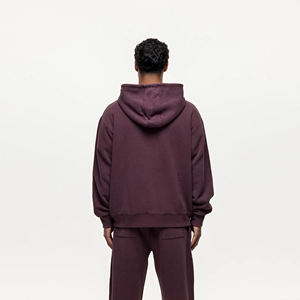 Conjunto Deportivo de 2 Piezas para Hombre a Precio Económico, Sudadera con Capucha y Cremallera, Pantalones Acampanados, Color Sólido, Estampado de Letras, 100% Algodón, Corte Holgado - Product Image 2