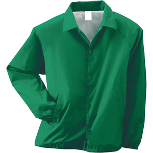 Men's Green Windproof <b>Coach</b> Jacket Regular Fit Turn-down Collar Long Sleeve Solid Color Polyester Casual Shirt Jacket - Product Image 1