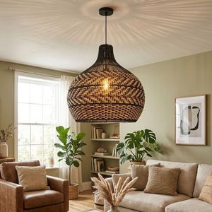 Set of 3 Rattan Lampshades Pendant <b>Light</b> for Indoor Lighting Perfect for Bedroom Kitchen Restaurant Bar Hotel Restaurant Decor - Product Image 6