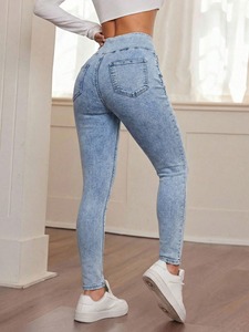 Pantalones Vaqueros de Mujer con Diseño Personalizado, Última Moda, Patrón Sólido, Invierno, 100% Algodón, Venta Caliente, Ropa Urbana, Transpirable, Precio Económico - Product Image 2