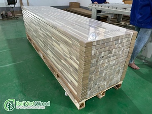 Panel de junta de dedo de Acacia para encimeras de tocador contemporáneas, encimeras de mesa, fabricante de madera certificado FSC - Product Image 5