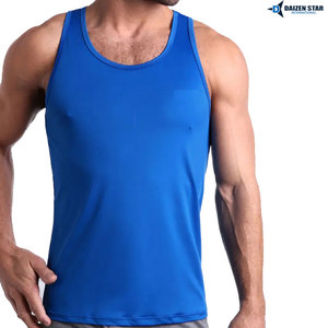 High Quality Men Gym Tank Top Eco-Friendly Breathable Crew Neck Customizable Quick Dry Polyester/Cotton Workout Shirt - Product Image 4