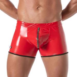 Calzoncillos Boxer de Cuero con Cierre, Rojos, para Hombre, Ropa Interior Sexy y Brillante para Club, Suaves, Transpirables y Cómodos - Product Image 2