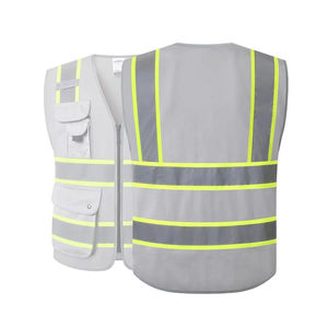 Hot Selling High Quality Reflective Safety <b>Vest</b> Multi Pocket <b>Utility</b> Construction <b>Vest</b> Custom Logo Engineer Workwear Apparel - Product Image 1