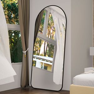 71 \ "32 \" oversize Full Body struttura in metallo nero specchio camera da letto soggiorno spogliatoio parete ad arco Full Length specchio da pavimento - Product Image 1