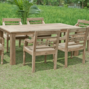 Meubles de jardin OEM/ODM du Vietnam, ensemble de table et chaises en bois/aluminium résistant aux intempéries, meubles pour hôtels et complexes hôteliers - Product Image 1