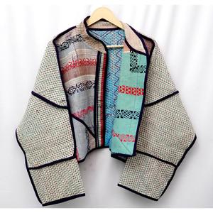 Premium Handmade Kantha Quilted <b>Jacket</b> Boho <b>Hippie</b> Style Women's Breathable Autumn/Winter Eco-Friendly - Product Image 4