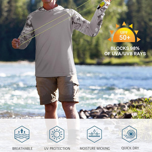 Chemises de pêche de qualité marine personnalisables, respirantes, grandes tailles, séchage rapide, UPF 50+, manches longues, vêtements d'extérieur pour la pêche en bateau - Product Image 3