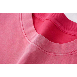 Camiseta de Algodón Lavado con Cuello Redondo, Manga Corta, para Hombre, Estilo Casual, Tie-Dye, Tejido de Punto, Corte Regular, Color Sólido - Product Image 3
