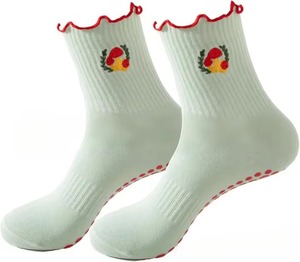Calcetines de Yoga para Mujer al por Mayor, con Bordado de Frutas, Spandex/Poliéster, Transpirables, Ecológicos, Calcetines Cortos de Verano para Yoga y Danza - Product Image 4