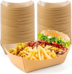 ถาดอาหารแบบใช้แล้วทิ้งสำหรับใส่ Nachos เฟรนช์ฟรายส์ และของทอดอื่นๆ ขนาด 6x10 นิ้ว สำหรับโรงแรมและร้านอาหาร บรรจุภัณฑ์สำหรับอาหารนำกลับบ้าน - Product Image 1