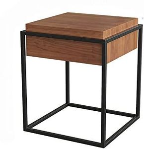 Vase à plantes en bois industriel avec support carré en métal, lot de 2 pour présentation florale - Product Image 3