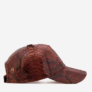 Gorra de Béisbol Unisex de Cuero con 6 Paneles, Estampado de Pitón en Relieve, Gorro de Moda Casual para Adultos, Estilo para las Cuatro Estaciones - Product Image 3