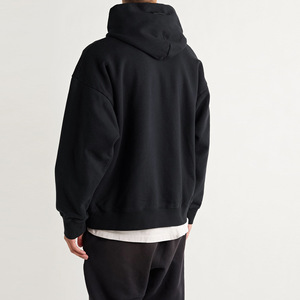 Sweat-shirt à capuche noir surdimensionné en polaire pour homme Earoraj Basebase, pull décontracté avec poche avant et impression sérigraphiée - Product Image 3