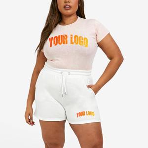 Ensemble Loungewear Femme Été Chic 2 Pièces Manches Longues en Coton Imprimé Dentelle T-shirt et Short – Grande Vente - Product Image 1