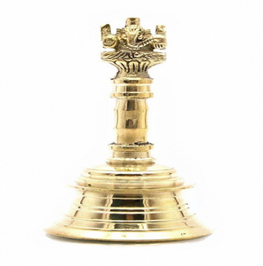 Campana de mano de latón de sonido claro de alta calidad para decoración artística, campana de Ganesha, regalo de inauguración de casa a precio mayorista del exportador. - Product Image 1