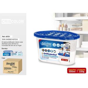 Deumidificatore Domestico HomeDRY 220g 500ml Antiumidità per Interni - Product Image 1