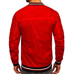 Custom <b>Mens</b> Lightweight Casual Bomber <b>Jacket</b> Reflective Crew Neck Varsity Style <b>Letter</b> Pattern Ribbed Cuffs Pullover - Product Image 4
