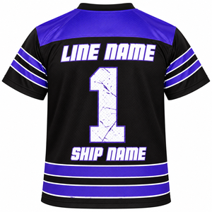 Camiseta Deportiva GOMAB 74 para Hombre, Blanca y Azul Rey, de Fútbol, Manga Corta, Cuello en V, con Número 1 y Gráfico de Paloma, Personalizable para Equipo - Product Image 4
