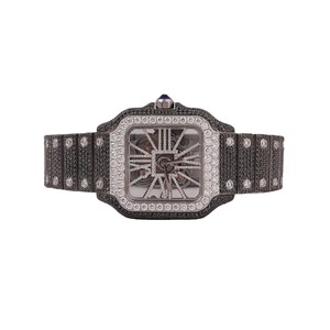 41mm Branded Iced Out VVS Moissanite Round Stainless Steel Wristwatch Rapper Hip Hop Bust Down Luxury Watch with 20mm Band Width - Product Image 1