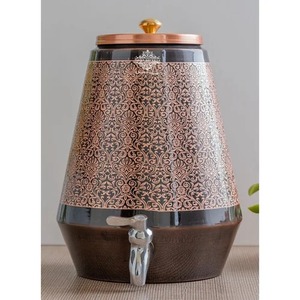 Copper Printed 5Ltr Hand-made <b>Portable</b> <b>Vacuum</b> Flask with 6-12 Hours Thermal Insulation Pure Flower Print with Lid - Product Image 4