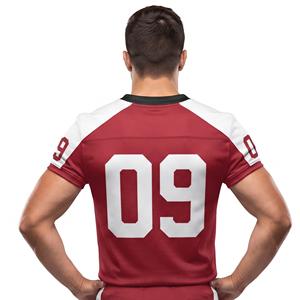 เสื้อฟุตบอลอเมริกันพิมพ์ลายตามสั่งสำหรับผู้ชาย คอวี แขนสั้น เสื้อฟุตบอลอเมริกันสำหรับผู้ชาย - Product Image 2