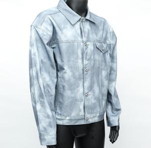 Veste en jean délavé pour homme, coupe classique, col rabattu, fermeture à boutons simple, style décontracté, idéale pour le printemps - Product Image 3
