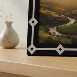 Green Rectangular MDF Photo <b>Frame</b> With <b>White</b> and Green Resin Inlay Design Vertical Tabletop Handmade Decorative <b>Picture</b> <b>Frame</b> - Product Image 6