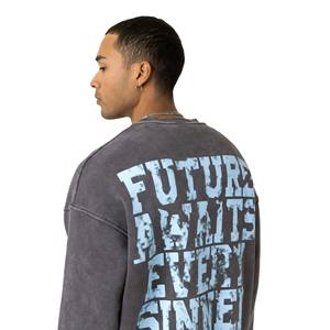 Sweat-shirts en molleton de coton lavé pour hommes, coupe ample, col rond, design personnalisé, hiver - Product Image 6