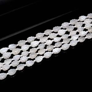 Cuentas de Piedra Lunar Blanca Natural en Forma de Hoja, Talladas a Mano, de 11-12 mm, 8 Pulgadas, para Fabricación de Joyas, Tallados de Piedras Preciosas de Piedra Lunar - Product Image 2