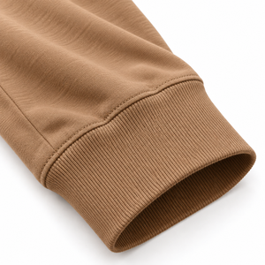 เสื้อยืดแขนยาวคอกลมผู้ชาย ผ้าถักเรียบ สไตล์ลำลอง ทรงปกติ สีเบจ - Product Image 4
