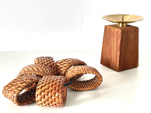 Anillos de Servilleta Ovalados de Ratán Natural, Decoración de Mesa, Anillos de Servilleta Navideños, Anillos de Servilleta para Bodas - Product Image 3