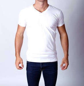 Camiseta Personalizada al por Mayor para Hombre, Cuello en V, Algodón, Básica, Suave, Transpirable, Color Sólido, Informal, Estilo Urbano, Verano, Alta Calidad - Product Image 6