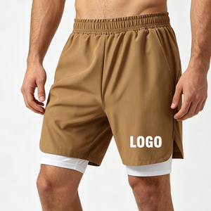 Pantalones Cortos Deportivos 2 en 1 para Hombre, Cintura Elástica, Transpirables, Secado Rápido en Cuatro Direcciones, Diseño Sólido, Poliéster, OEM y ODM, Logotipo Personalizado, Hasta la Rodilla - Product Image 6