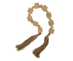 Guirnalda de Cuentas Facetadas de Madera y Mármol con Borlas, Decoración Moderna de Estilo Rústico Bohemio para el Hogar - Product Image 6