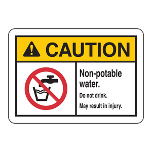 Panneau de signalisation Brady résistant aux intempéries, eau non potable, 7 x 10 pouces, en métal pliable, sécurité des installations - Product Image 2