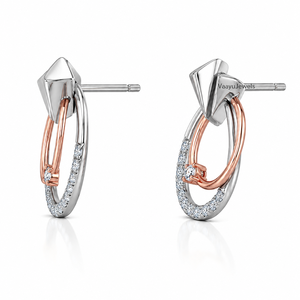 Pendientes de Diamantes de Oro Macizo para Mujer, Chapados en Oro Rosa, Corte Brillante Redondo, Joyería Minimalista, 10K, 14K, 18K, Plata 925, 935 - Product Image 4