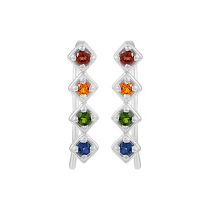 Pendientes Colgantes de Piedras Preciosas Variadas, Plata de Ley S925, Hechos a Mano, Estilo Boho de Lujo, para Bodas y Fiestas, Joyería Fina, Regalos - Product Image 1